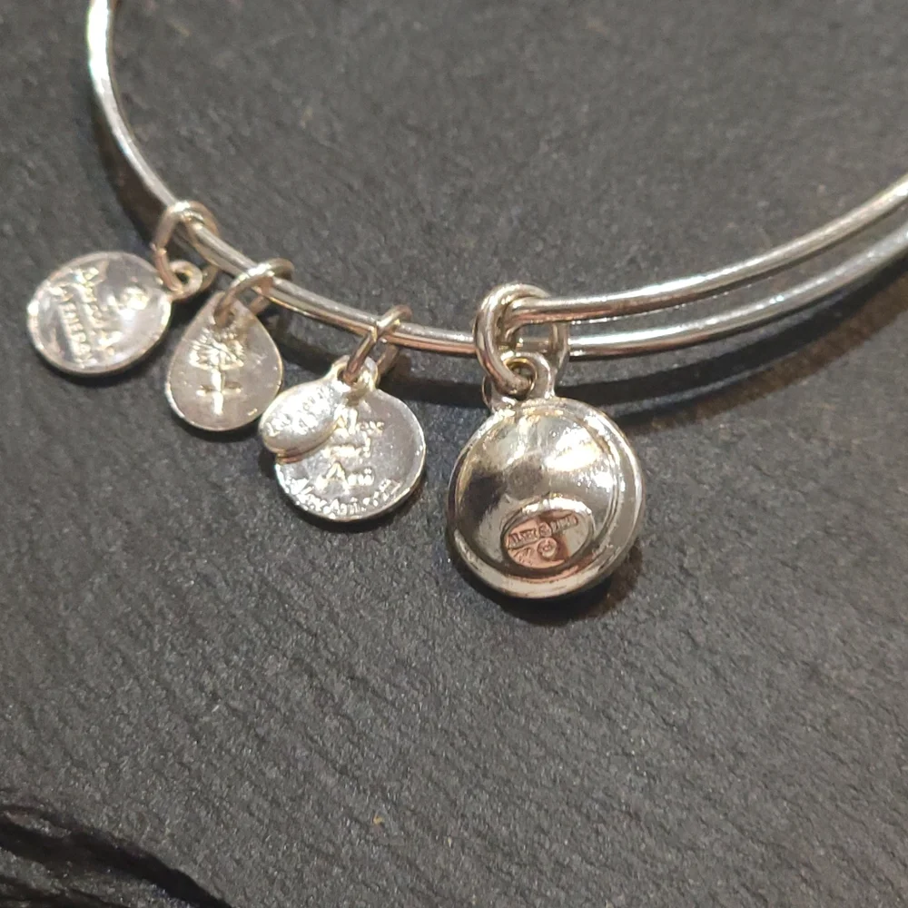 Alex and Ani December Birthstone Swarovski Blue Zircon Bracelet Bangle Charm - Picture 7 of 7